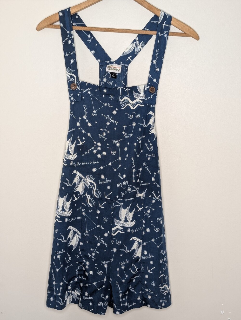 Patagonia Women's Pataloha Romper Ho'okele Constellations Tidepool Blue Size S